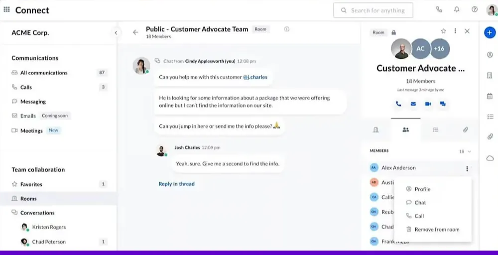 Nextiva business IVR software layout