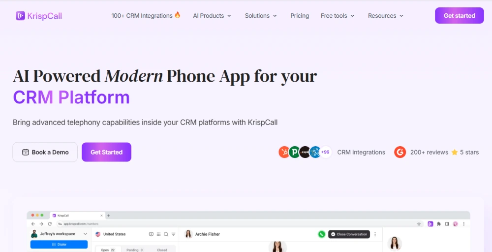 krispcall homepage