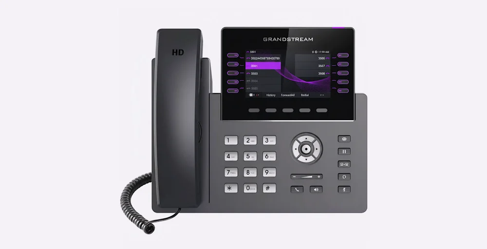 Grandstream GRP2615 PoE VoIP phone with 10 line keys, up to 16 SIP accounts, HD audio