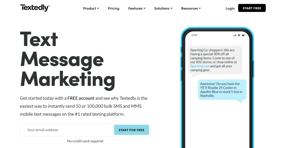 voip texting app: textedly