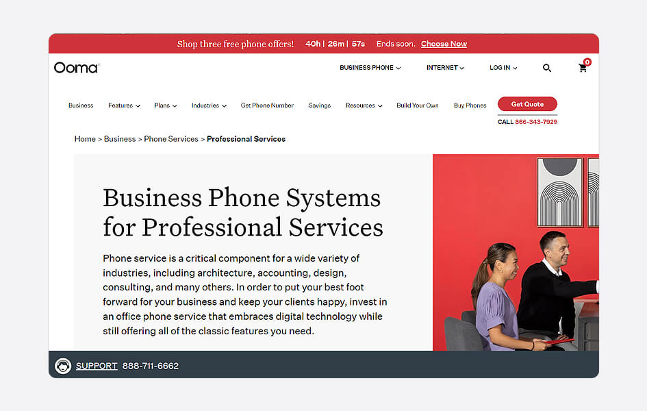ooma phone system for professional services