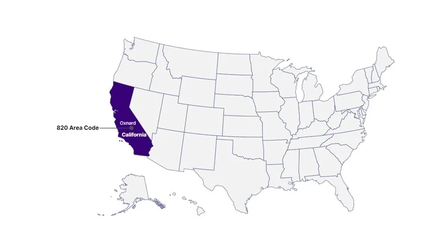 820 area code