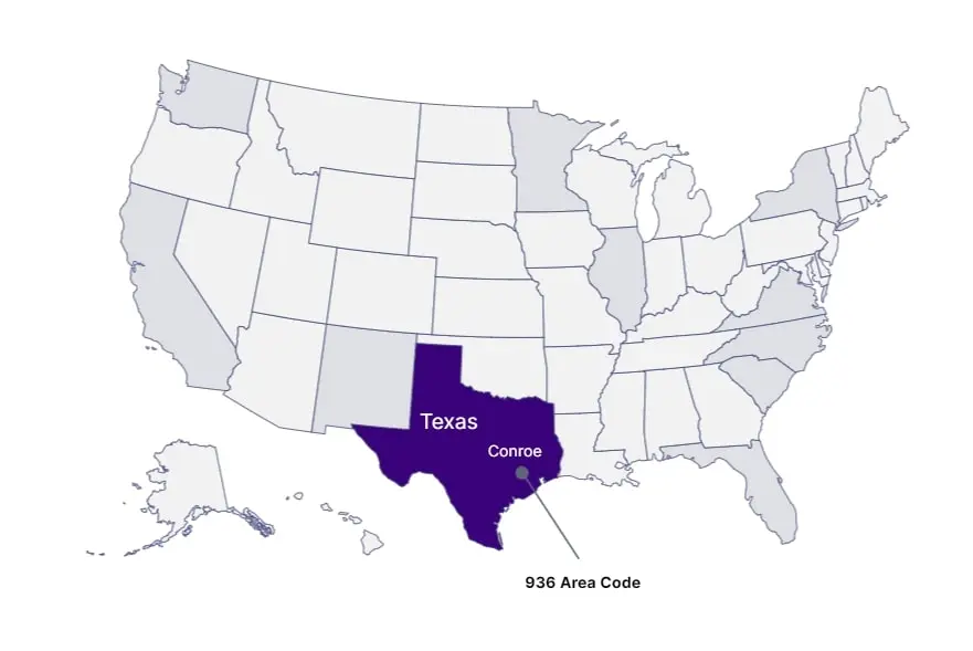 Where is 936 area code