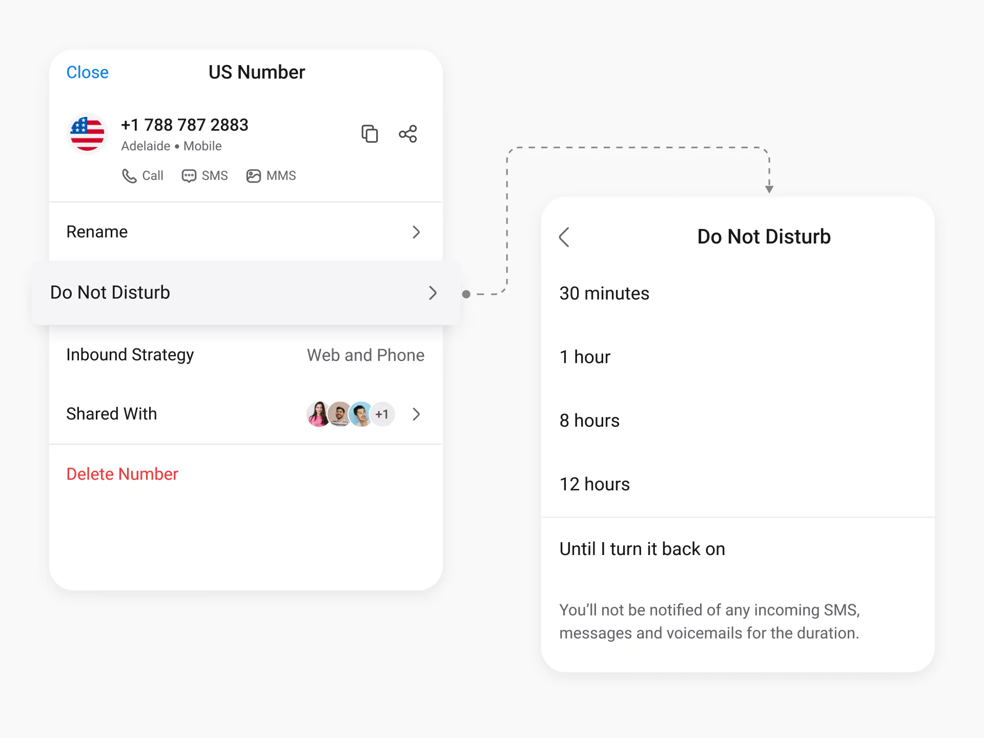 How does the Do Not Disturb (DND) feature work