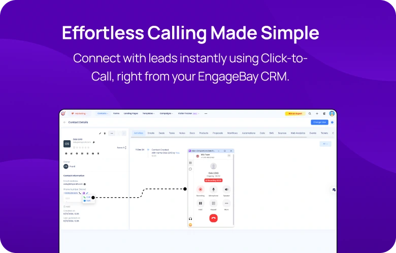 Effortless Calling Made Simple KrispCallxEngageBay mobile img