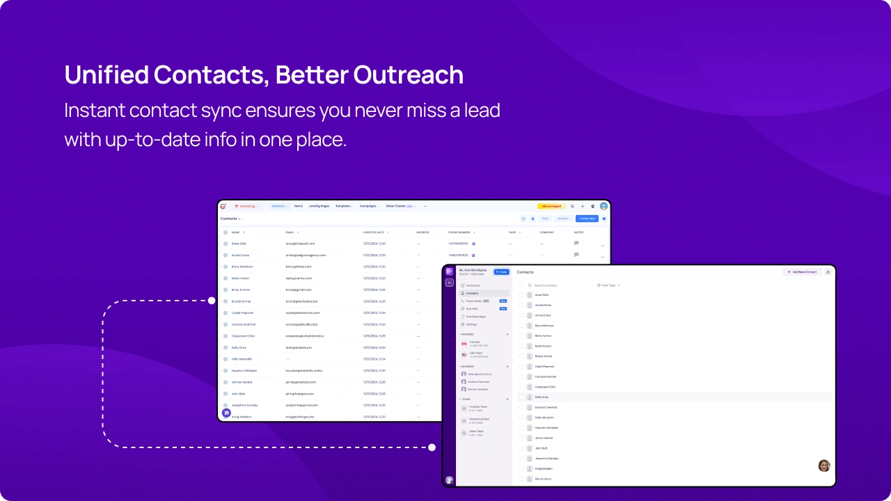 Unified Contacts, Better Outreach KrispCallxEngageBay img