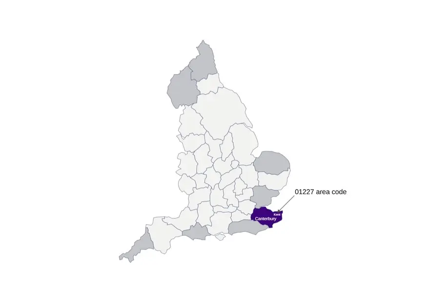 01227 area code