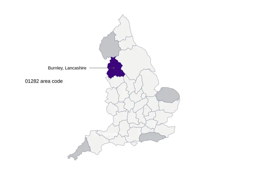 01282 area code