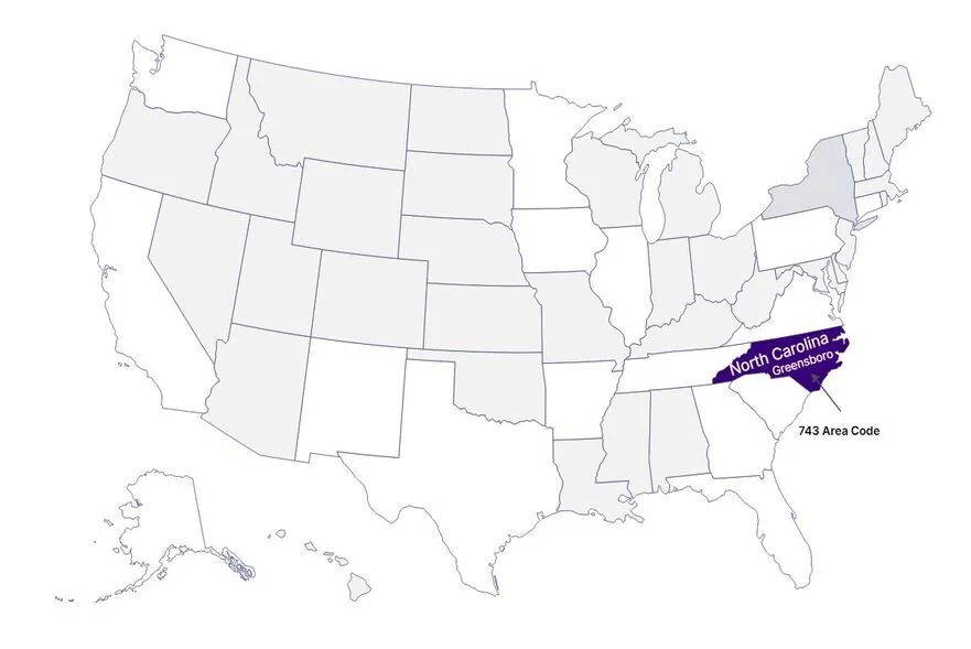 743 area code -north carolina