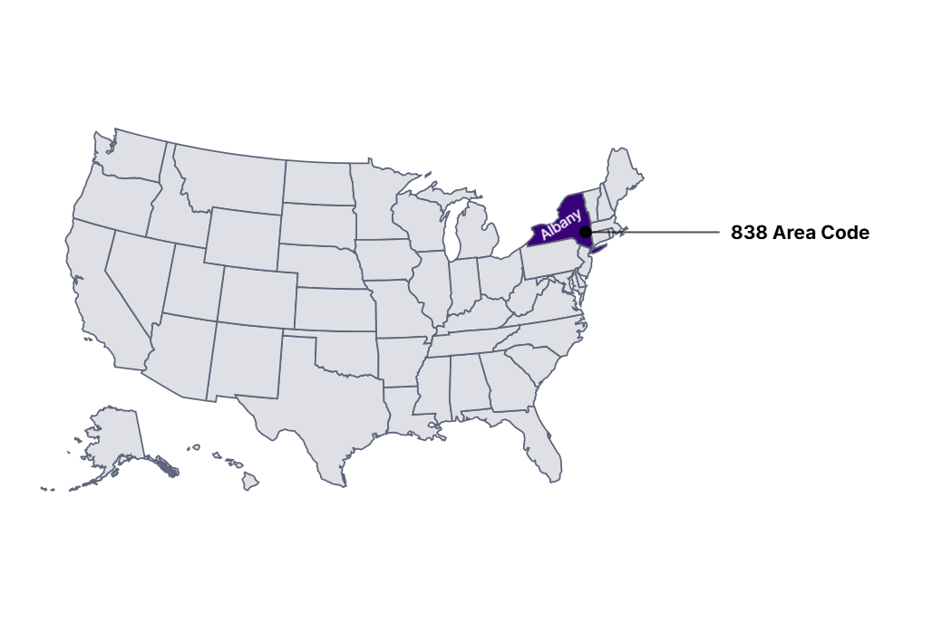 838 area code