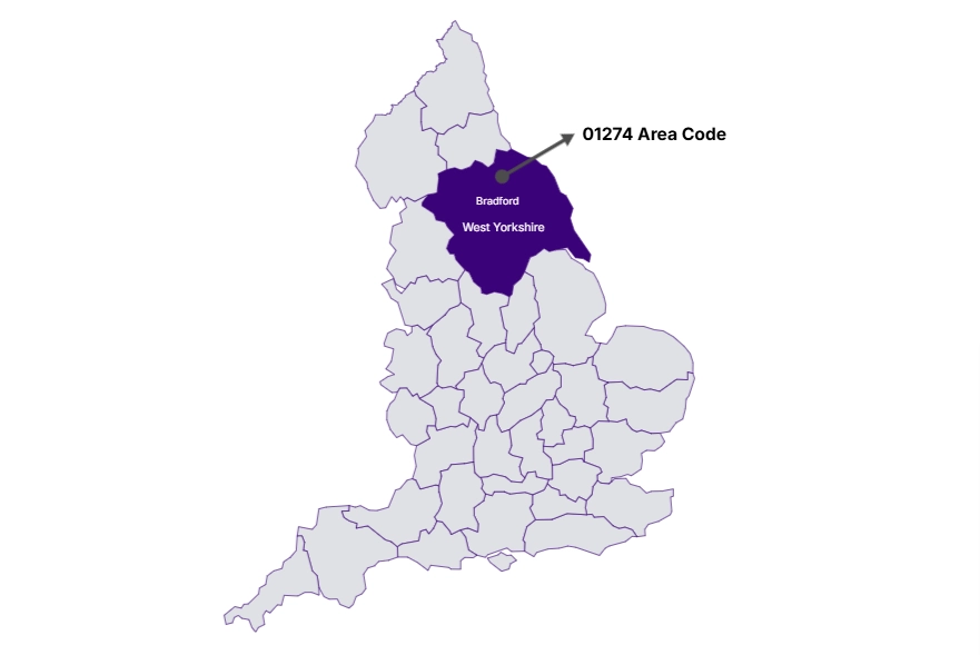 where is 01274 area code