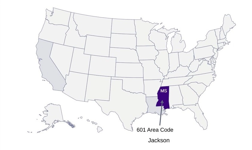 601 area code